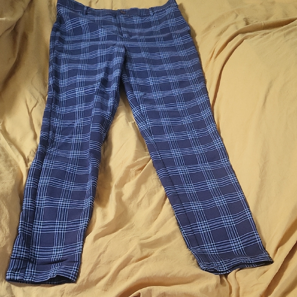 Garage Navy Checkered Trousers